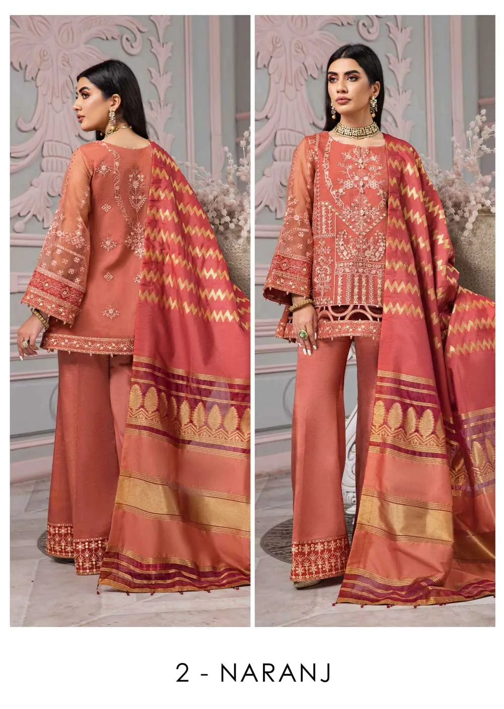 02 - Naranj - Unstitched -  Vasl-e-Meraas Collection by Alizeh 2022