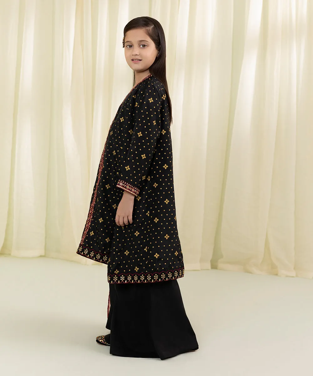 3 Piece - Embroidered Raw Silk Suit