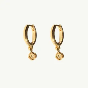 925 ROW DROP SLEEPER EARRINGS GOLD