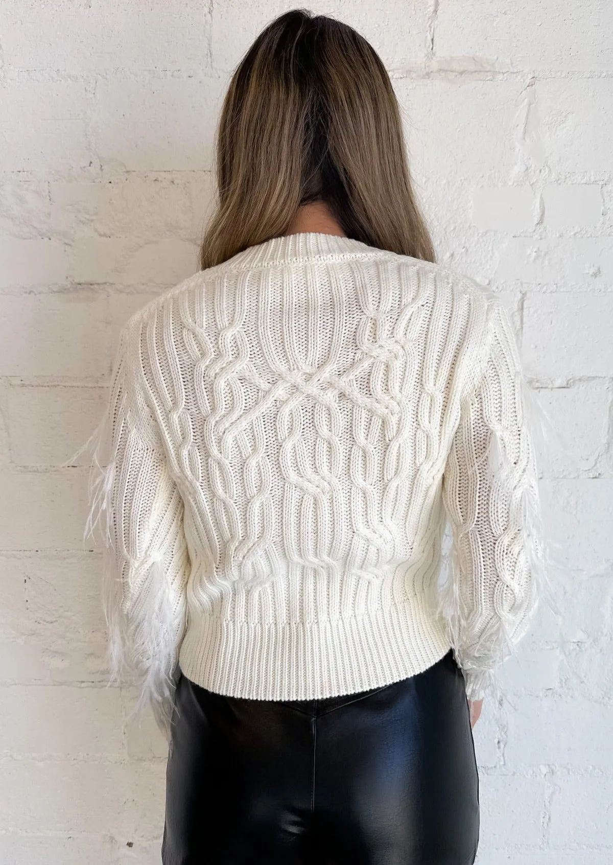 ASTR The Label Feather Embellished Almeida Sweater