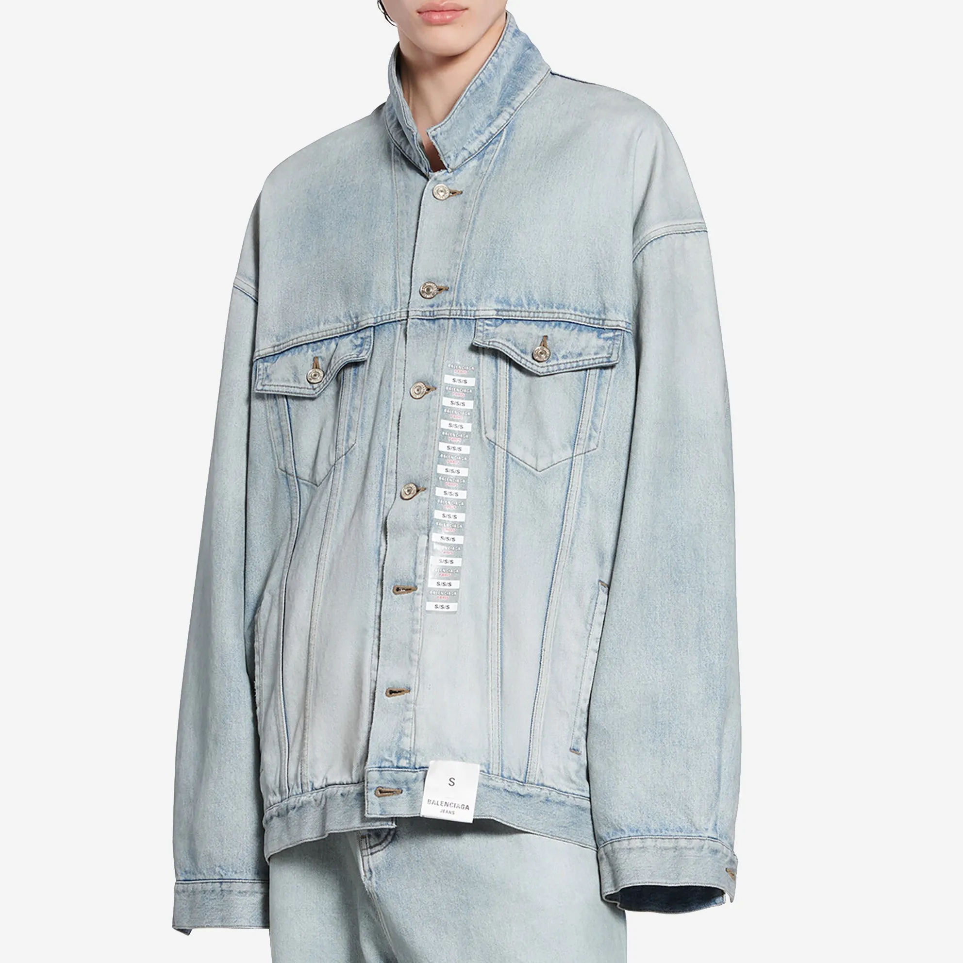 Balenciaga Denim Size Sticker Jacket