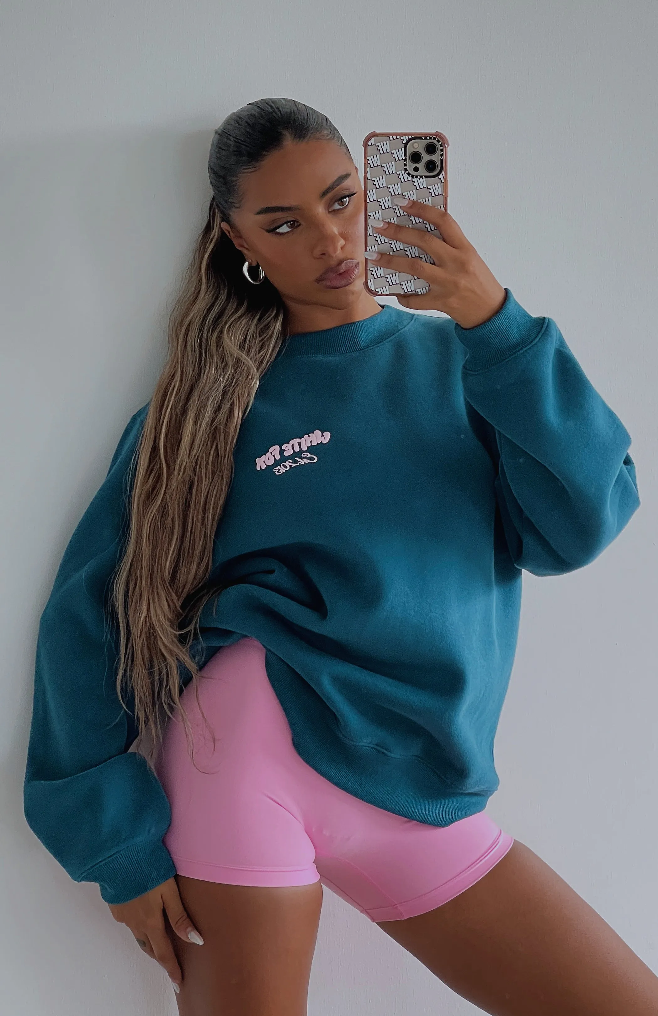 Be In The Moment Oversized Sweater Teal