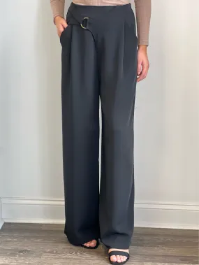 Betsy Asymmetric Buckle Wide Leg Pants