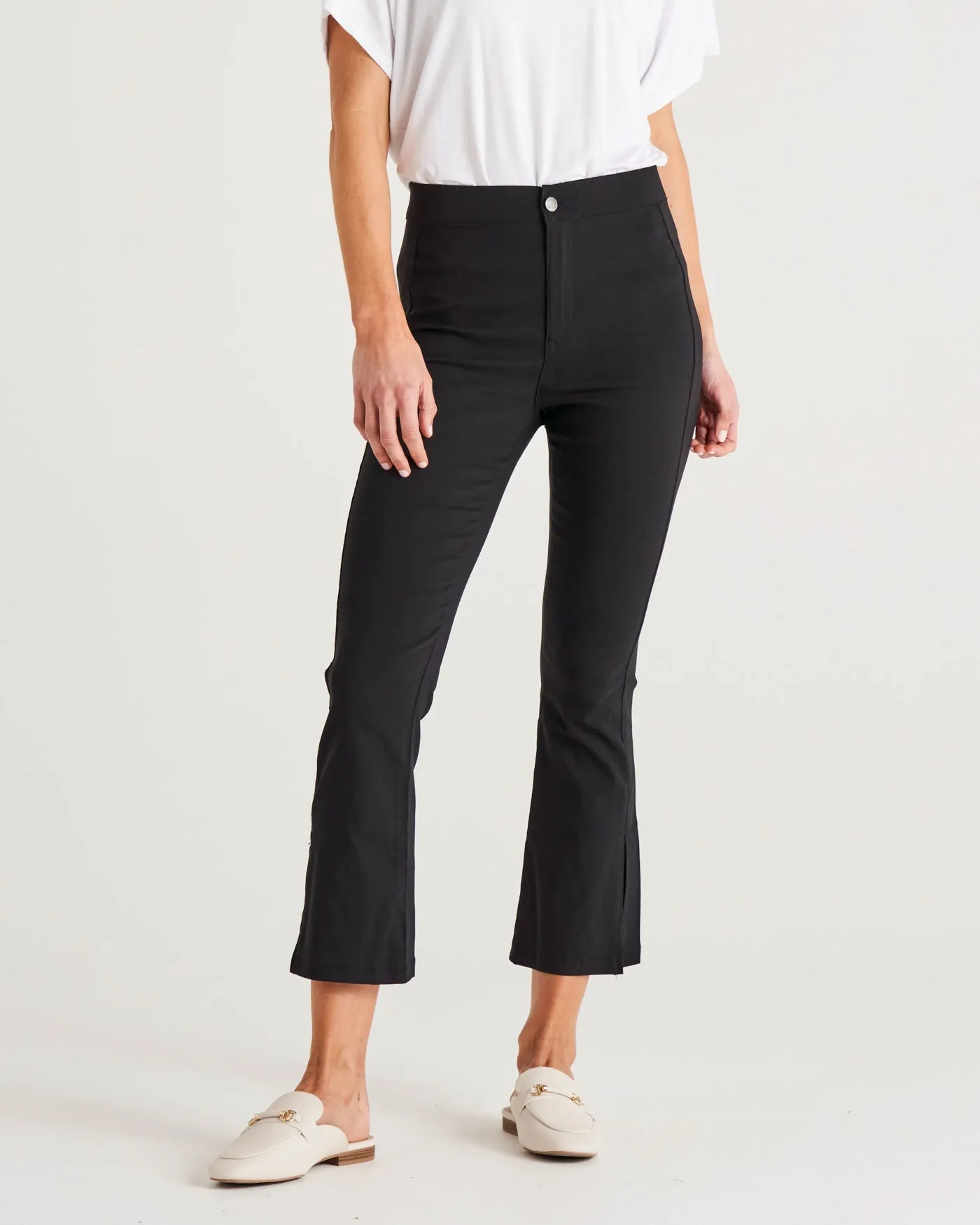 Betty Basics Edwina Bengaline Split Leg Pant - Black