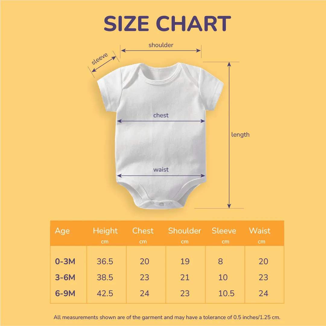 Body Suit / Onesie- Grey, Jumping Rabbit Half Sleeve - Premium Cotton