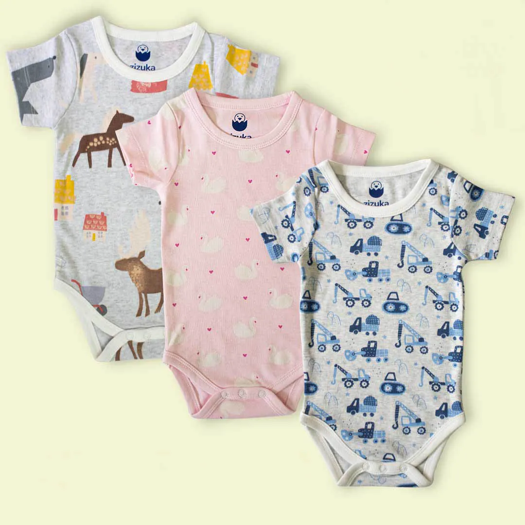 BUY 2 Pattern Printed Bodysuit/Onesie Get 1 FREE - 100% Premium Cotton