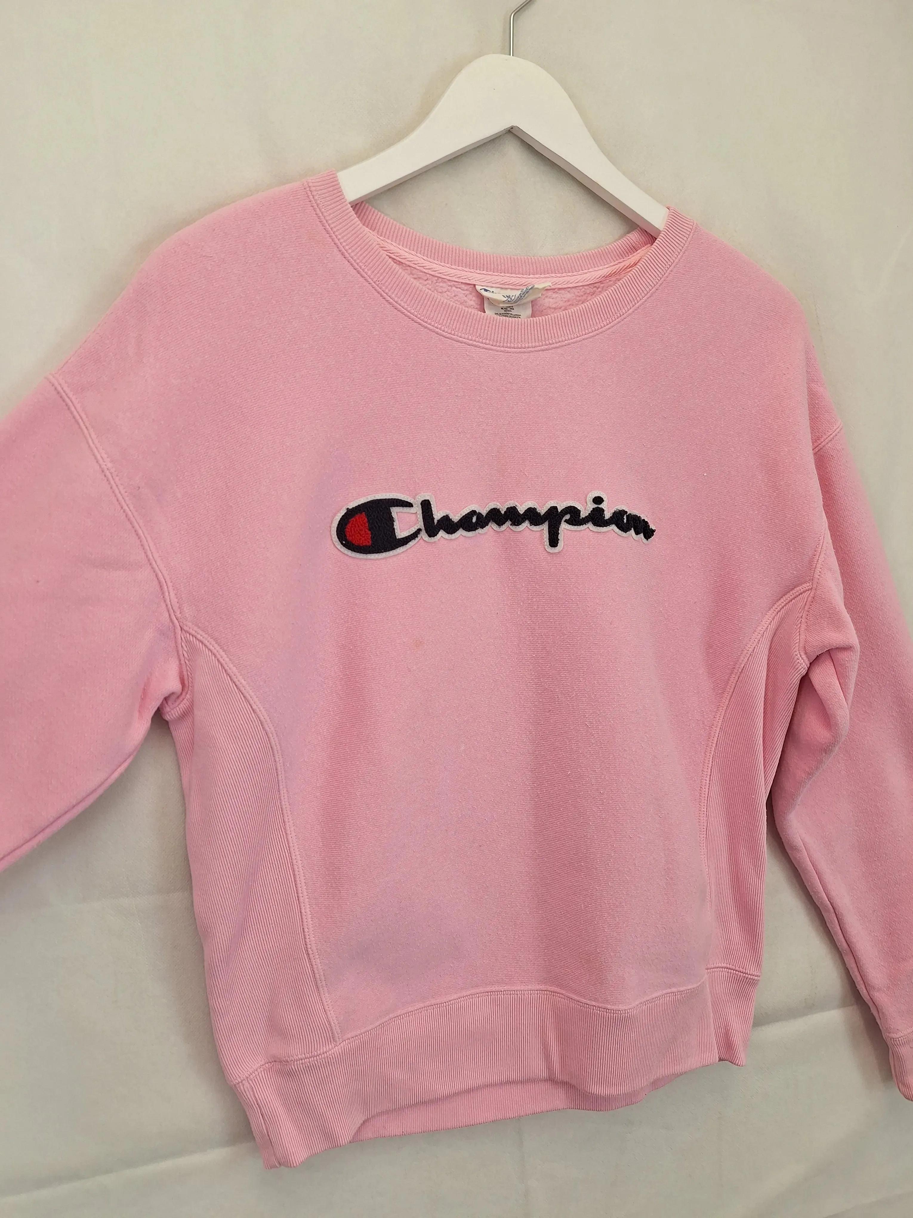 Champion Terry Towelling Logo Sweater Jumper Size S