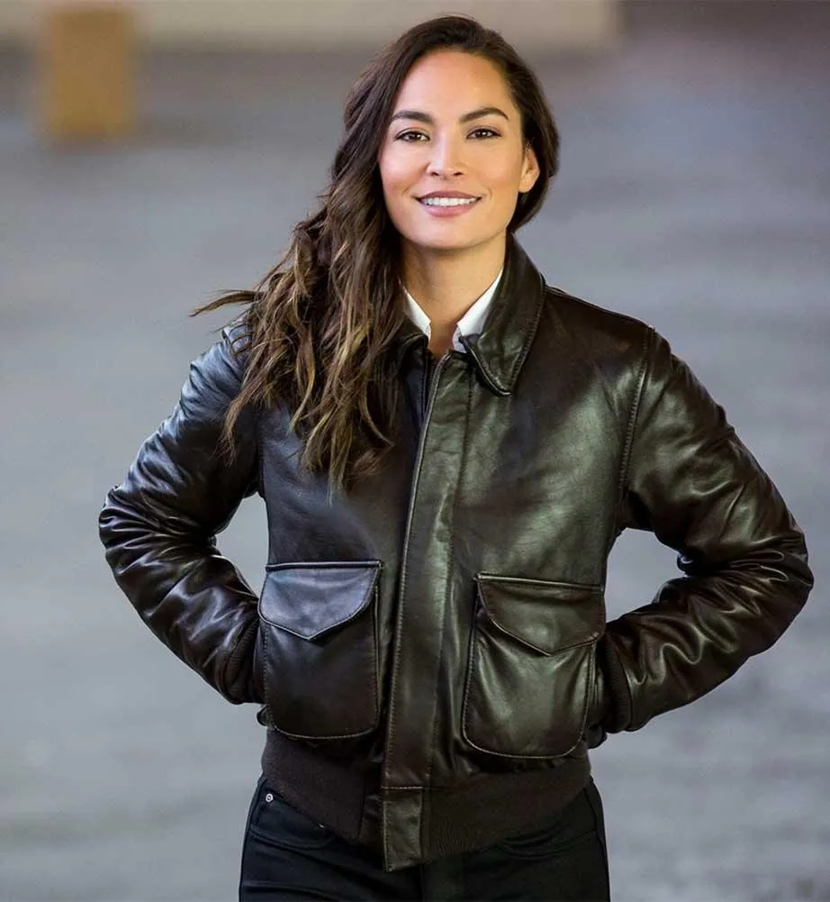 Cockpit USA Womens WASP A-2 Leather Jacket