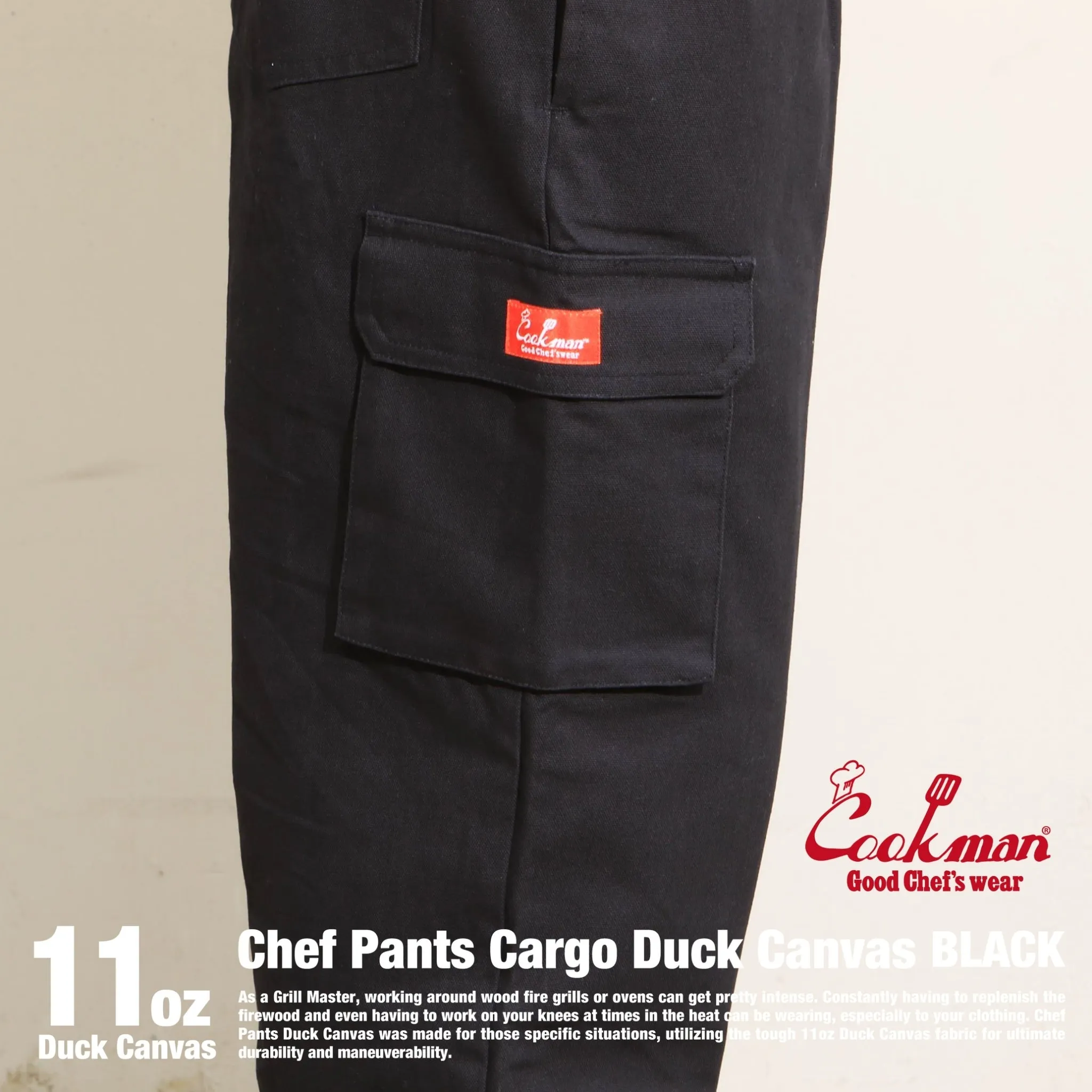 Cookman Chef Pants Cargo - Duck Canvas : Black