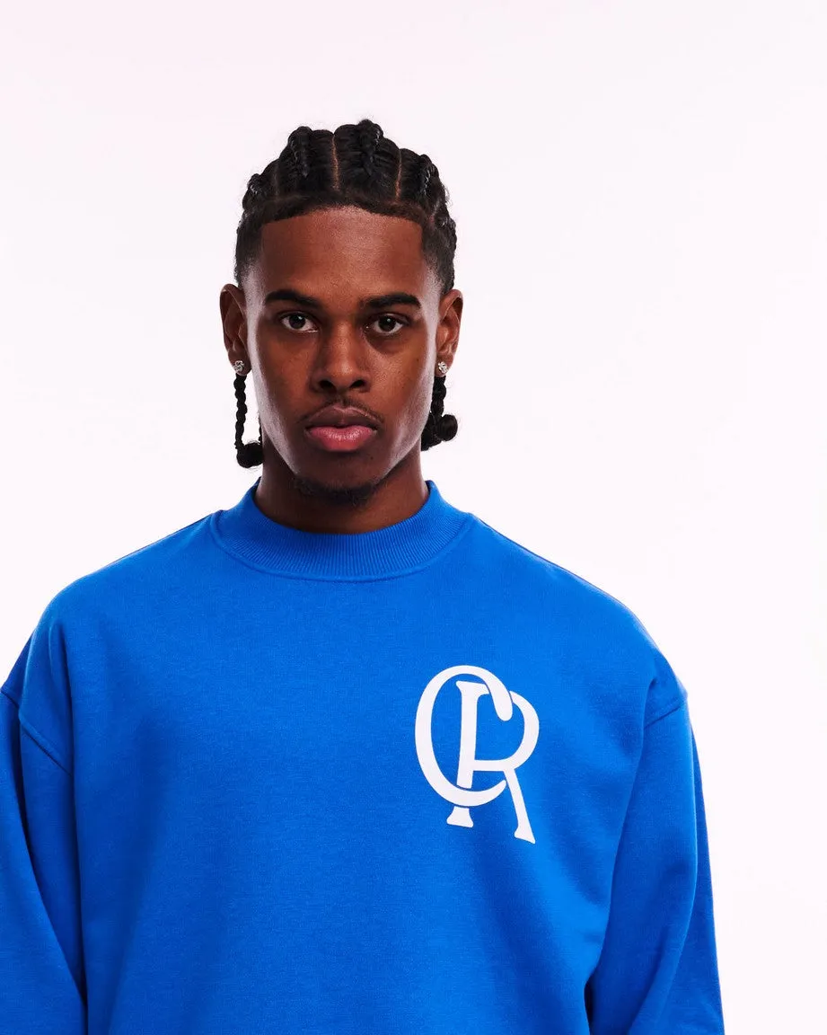 CROYEZ INITIAL SWEATER - COBALT/WHITE