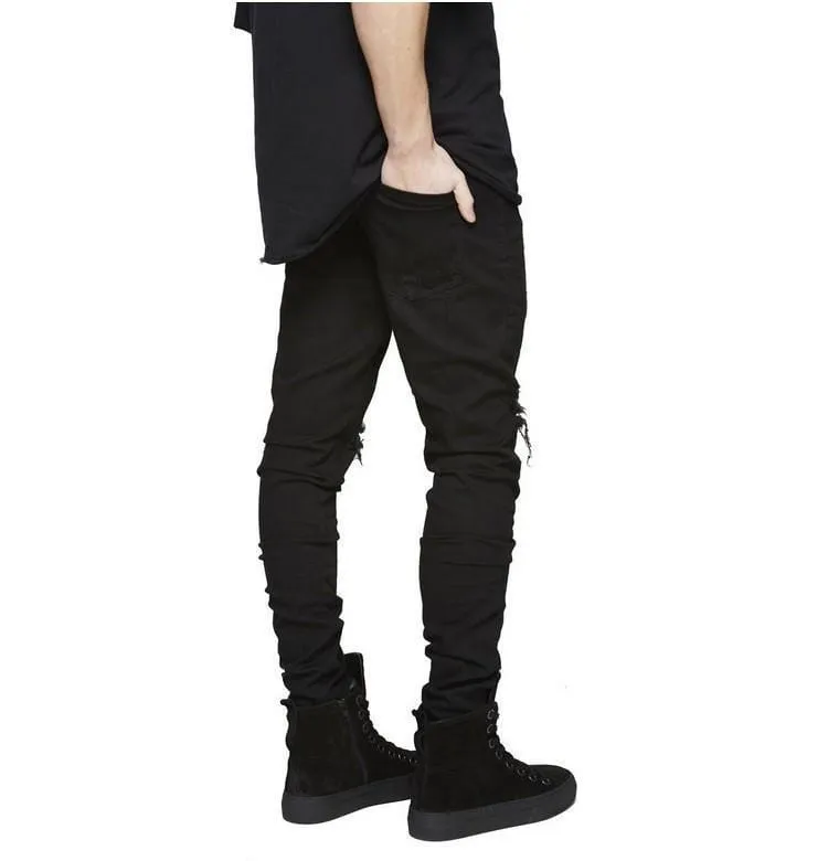 Distressed black jeans