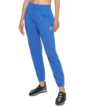 DKNY Sport Women's Tiger-Print Logo Jogger Pants, Blue, XS