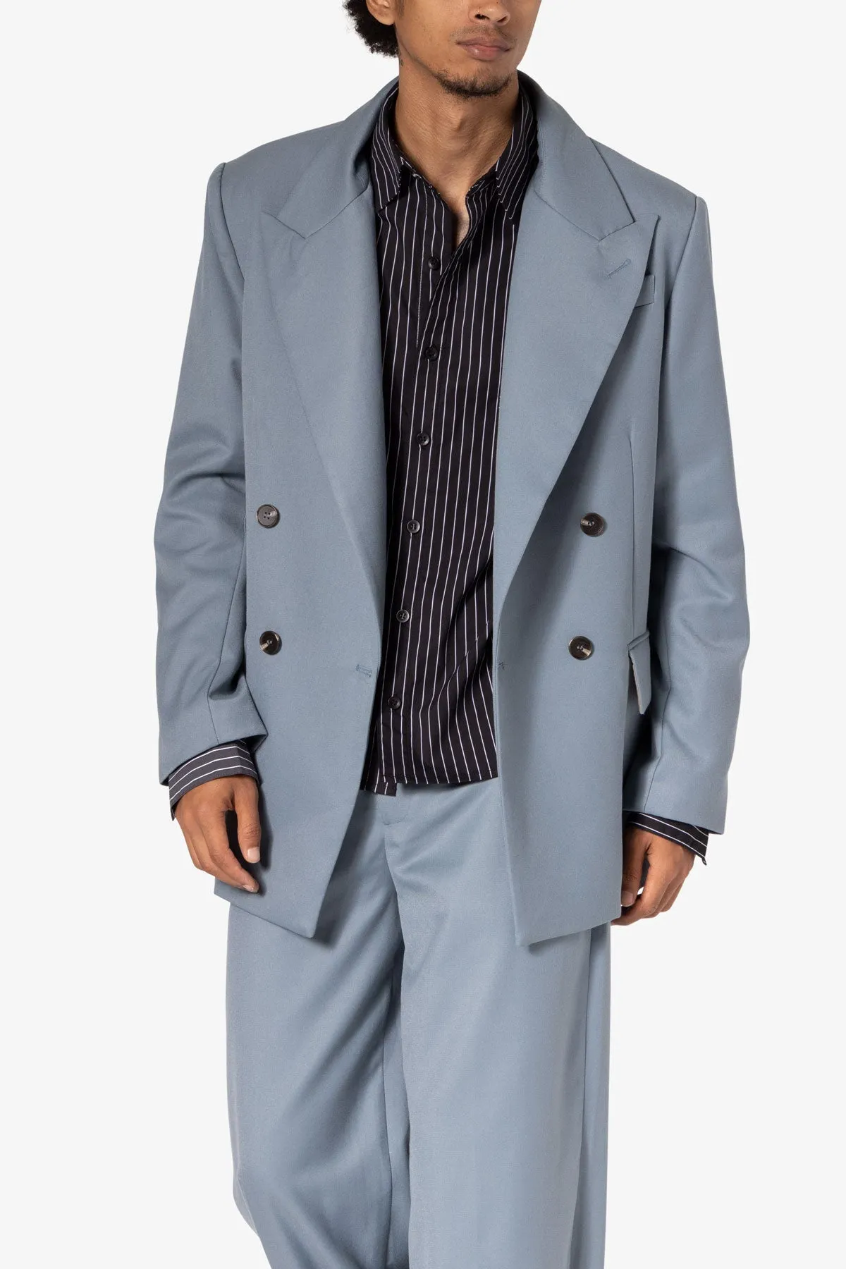 Double Breasted Suit Jacket - Teal