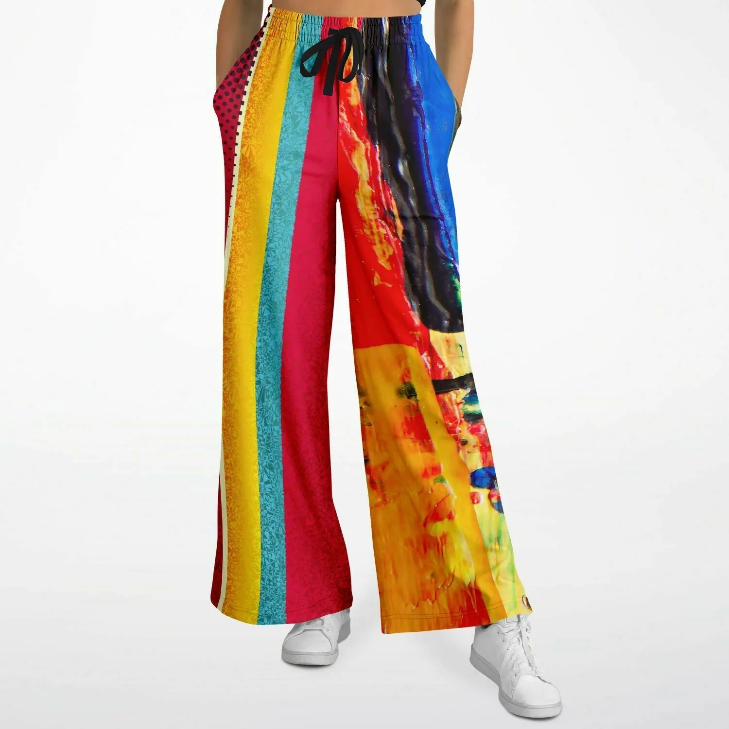 Esplanade Striped Eco-Poly Stretchy Phat Bellbottoms