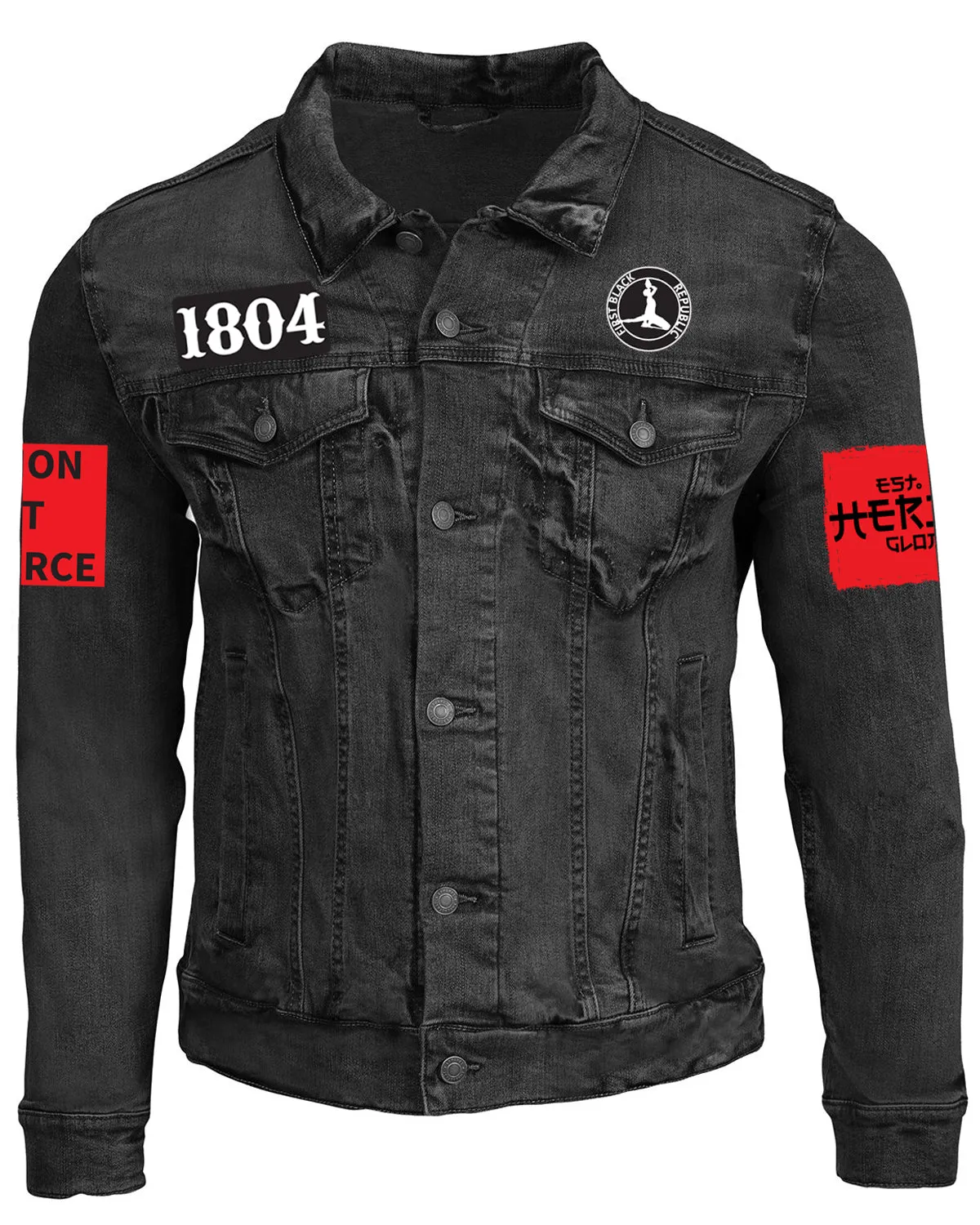 FIRST REPUBLIC SHIELD-DENIM JACKET (UNISEX)-NOIR