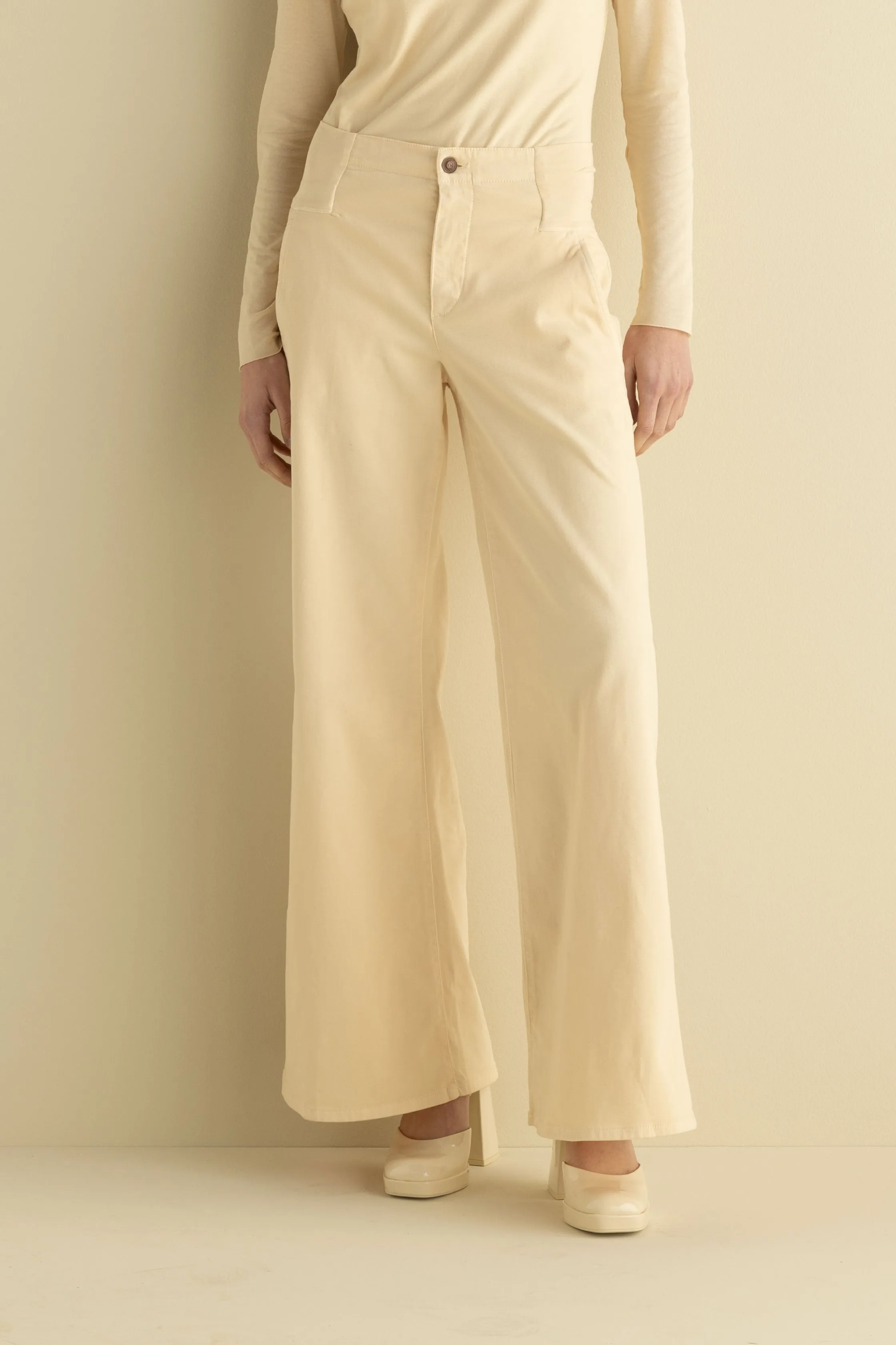 Flared Wide-Leg Pants Garment Dyed 08HU 3821