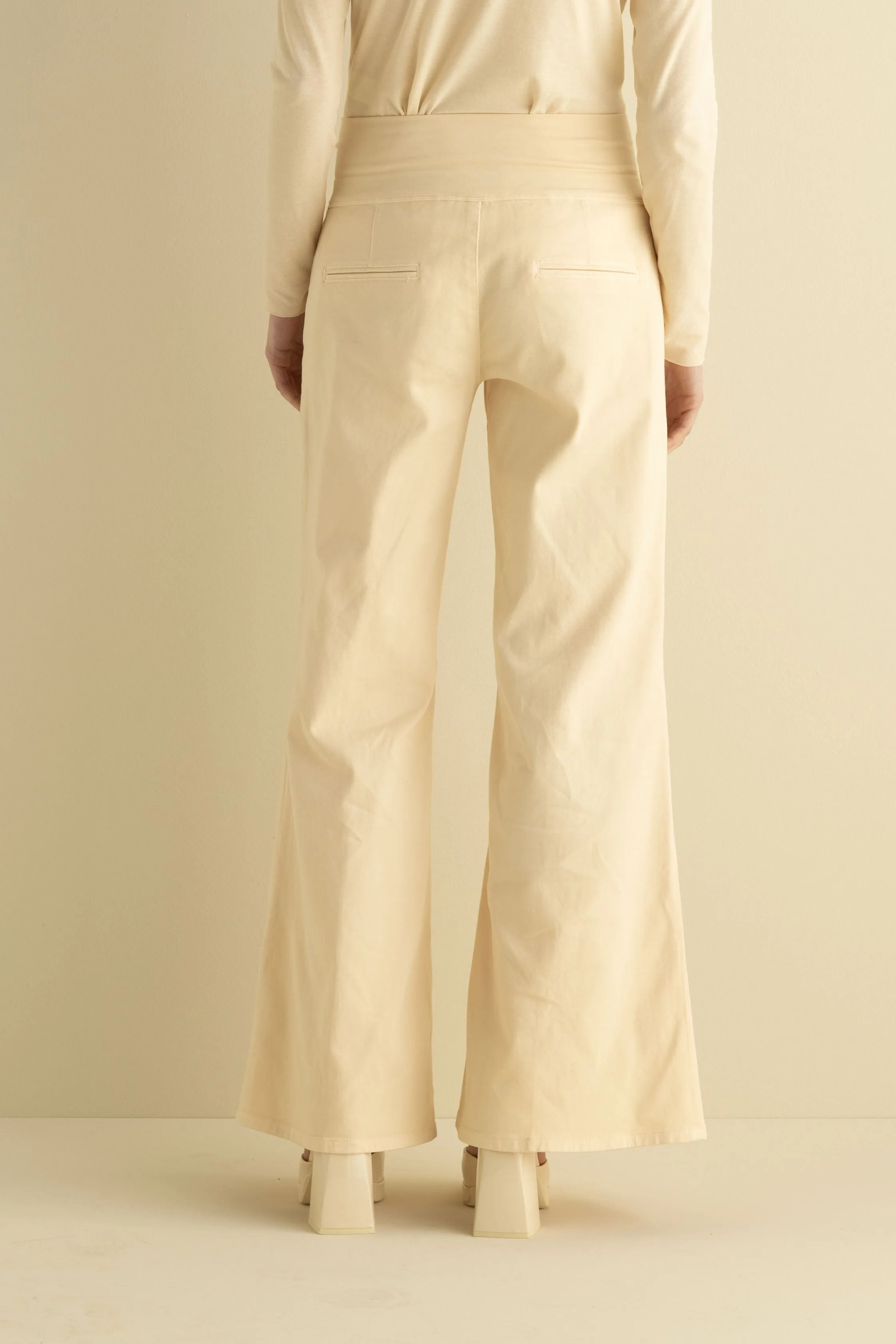 Flared Wide-Leg Pants Garment Dyed 08HU 3821