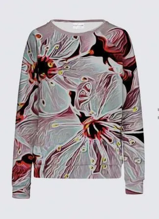 Floral Embosses: Pictorial Cherry Blossoms 01-03 Designer Mosa Sweatshirt