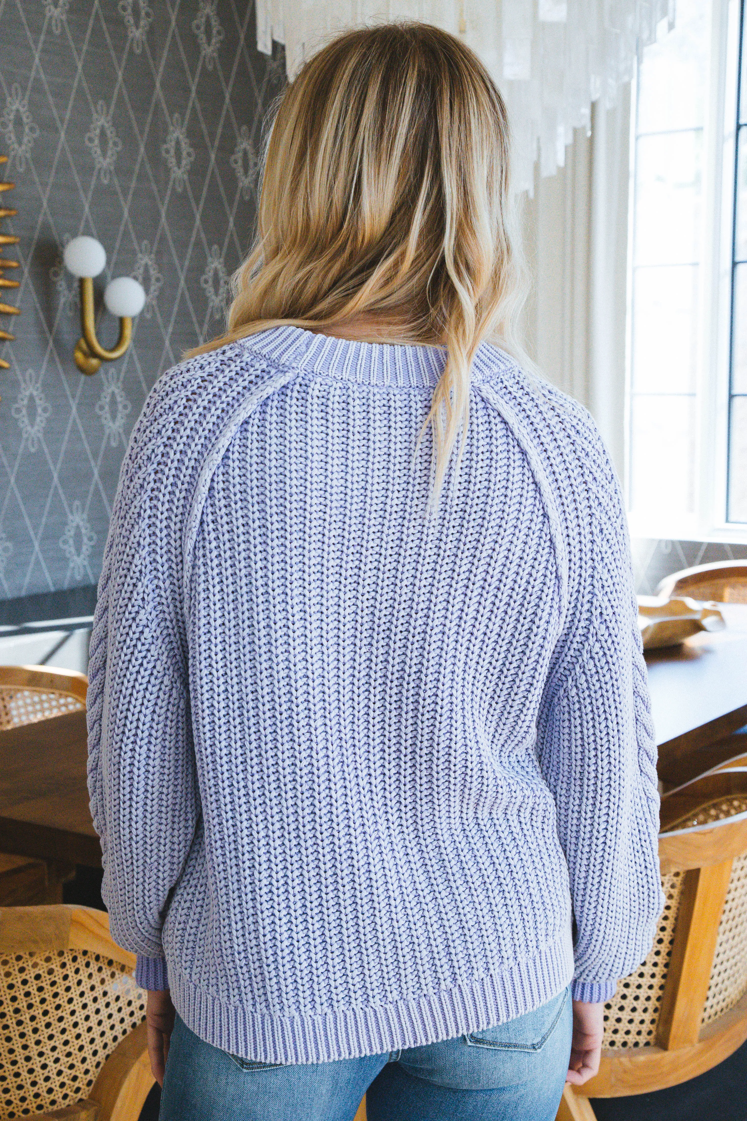 Frankie Cable Sweater, Heavenly Lavender | Free People