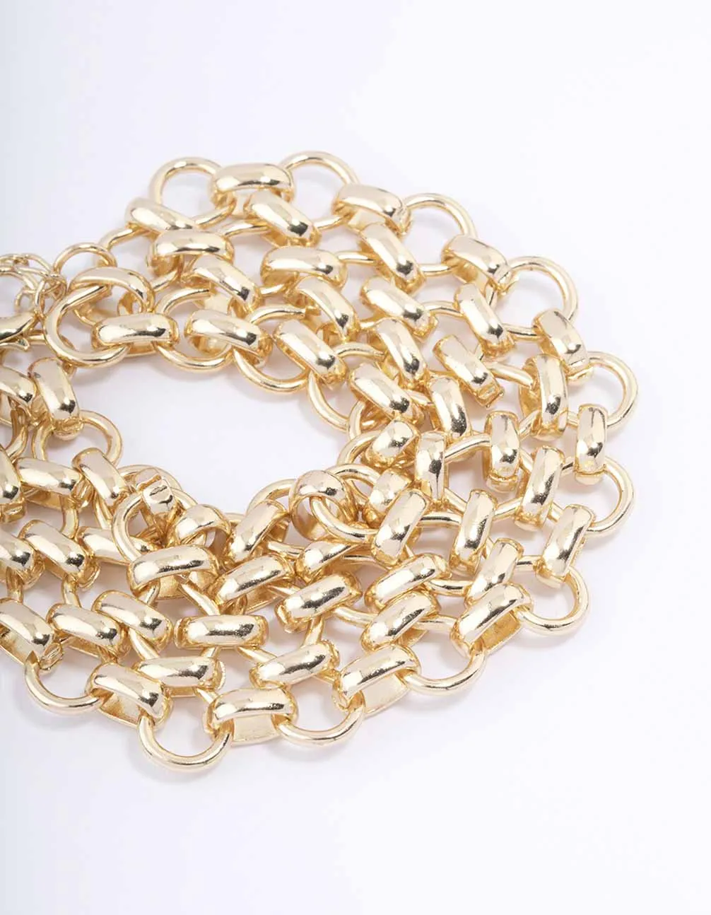 Gold Layered Row Chain Bracelet