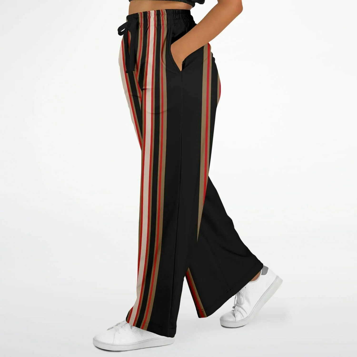 Gold Line Black Eco-Poly Stretchy Phat Bellbottoms