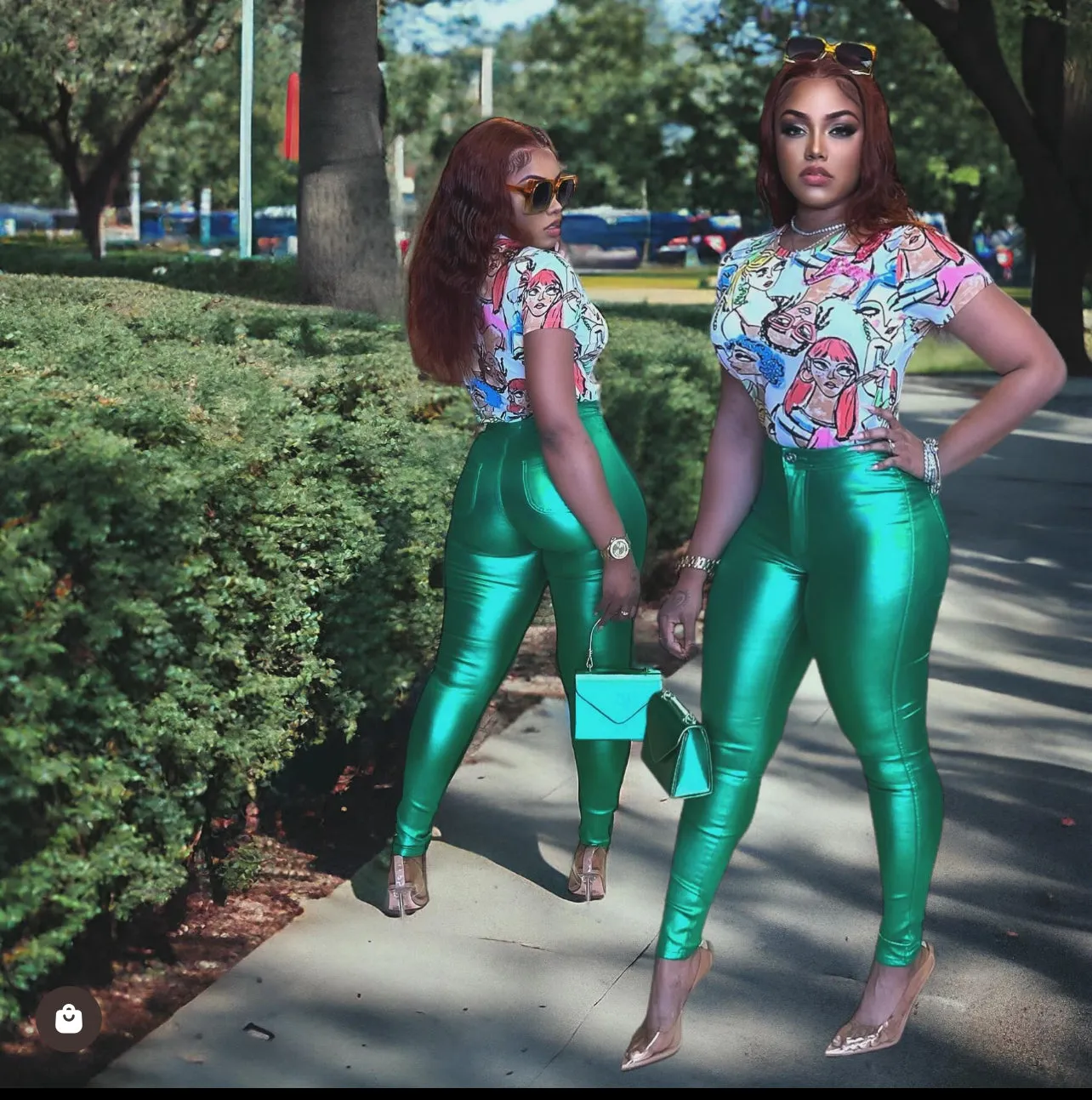 Green “Shimmer” Pants