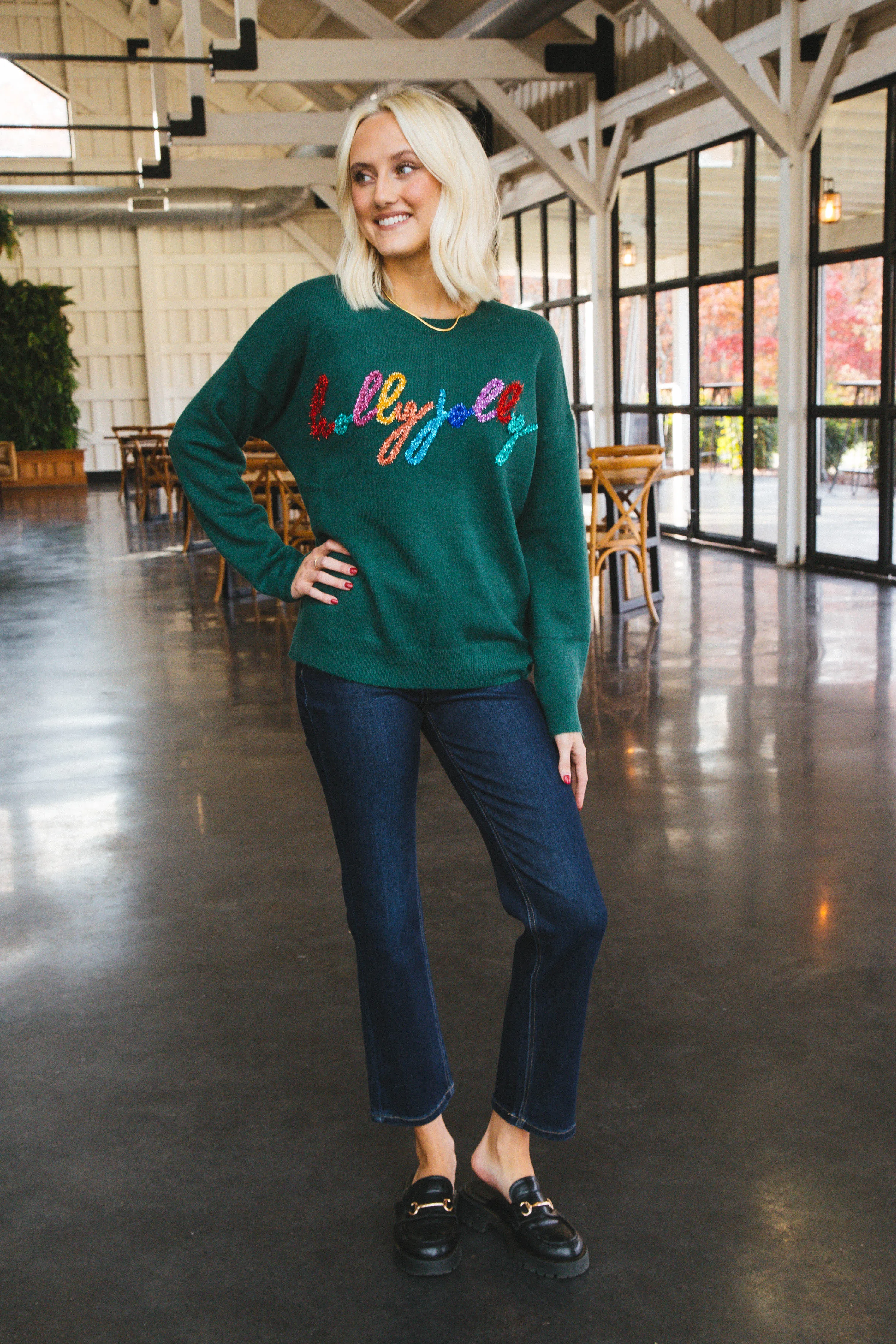 Holly Jolly Pullover Sweater, Green