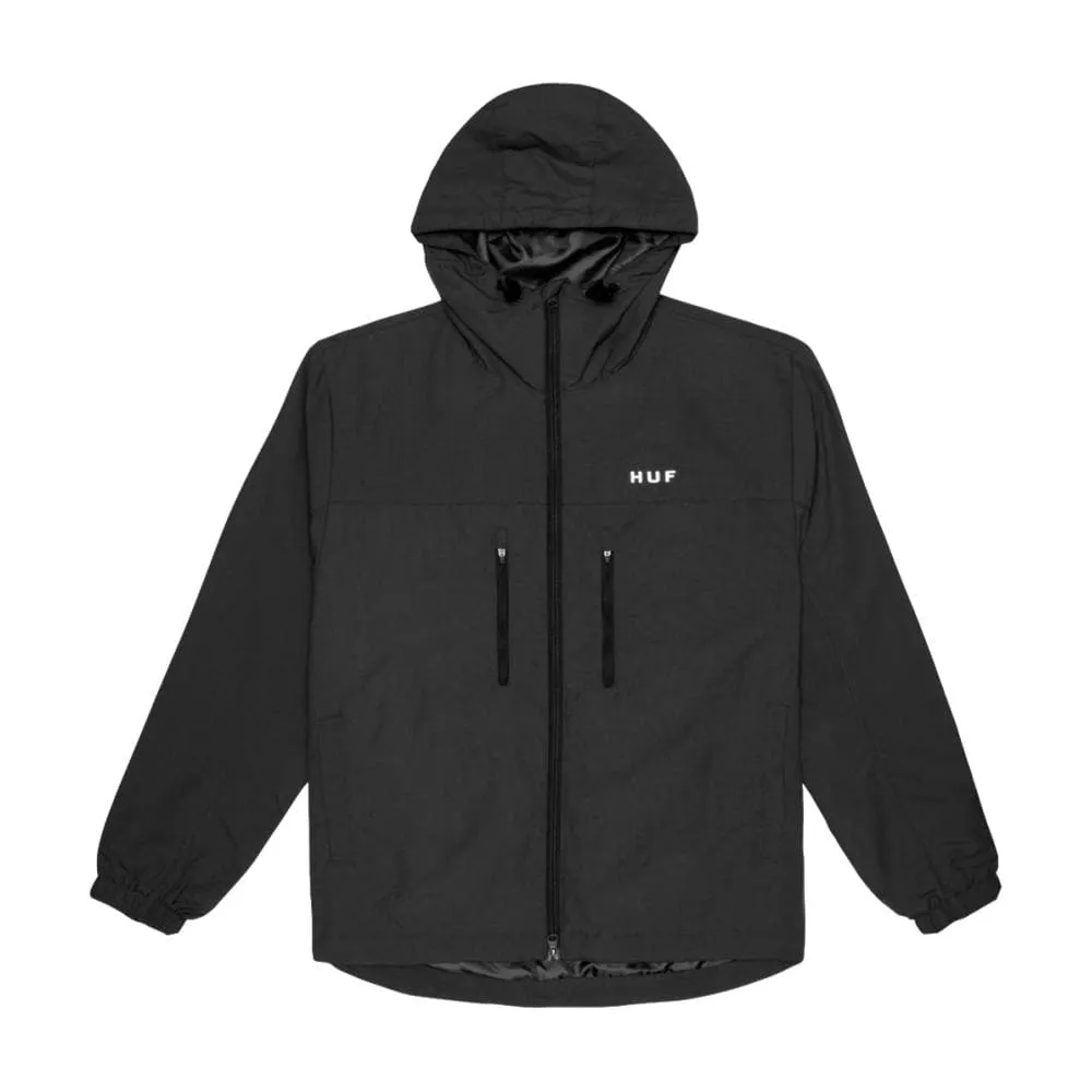 HUF ESSENTIALS ZIP STANDARD SHELL JACKET-BLACK