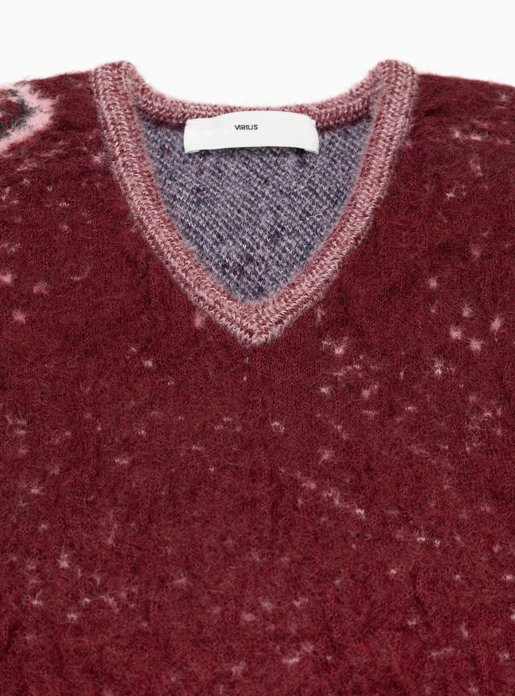 Jacquard Sweater Dark Red