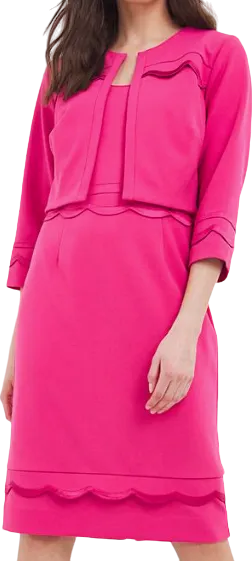 JOANNA HOPE Pink Scallop Dress & Jacket UK 20