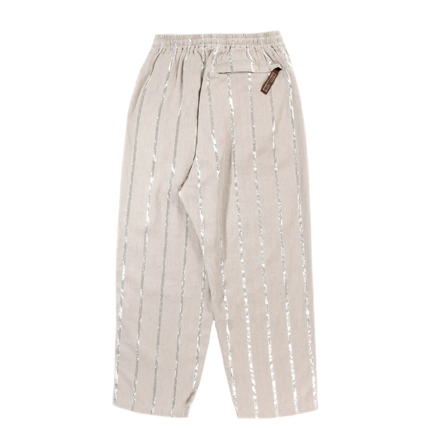 KAPITAL LINEN GLITTER PHILLIES STRIPE EASY PANTS ECRU