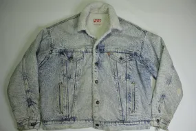 Levis San Francisco Sherpa Lined Acid Stone Washed 80's Denim Jean Jacket USA Made