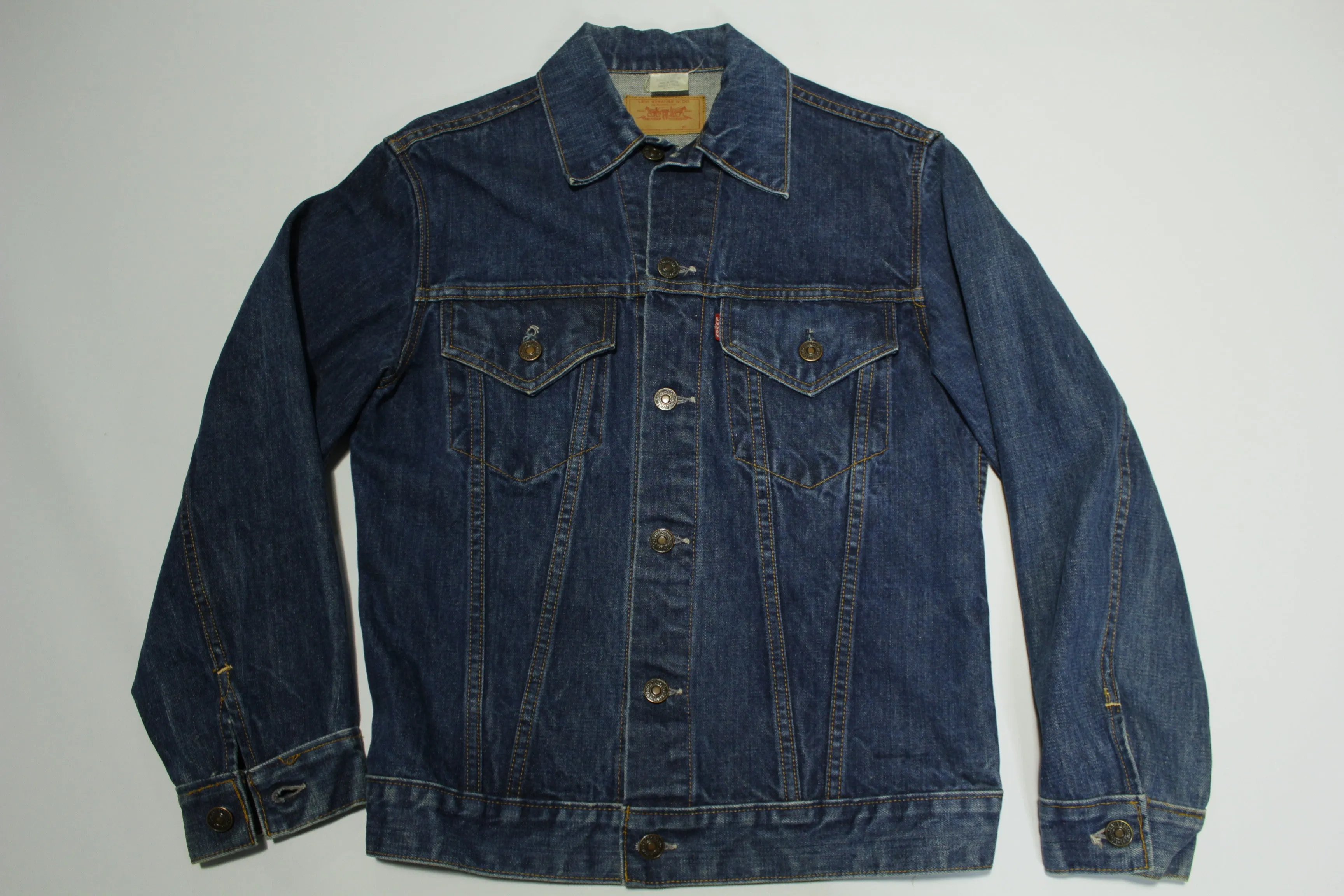 Levis Vintage 60's Big E Canadian Dark Wash Trucker Denim Jean Jacket