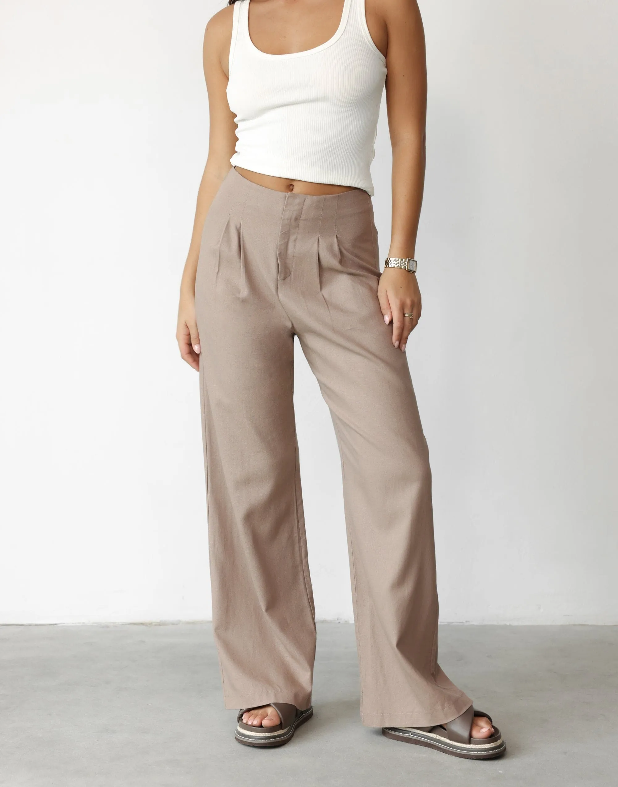 Mckenzie Linen Pants (Mushroom)