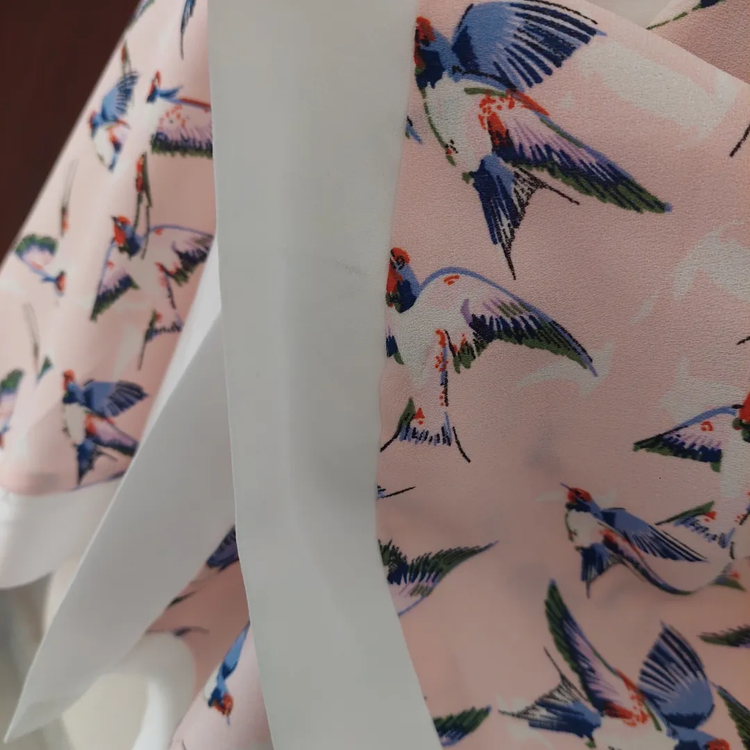 Mela London For New London Light Pink Bird Print Open Jacket | Pre loved |