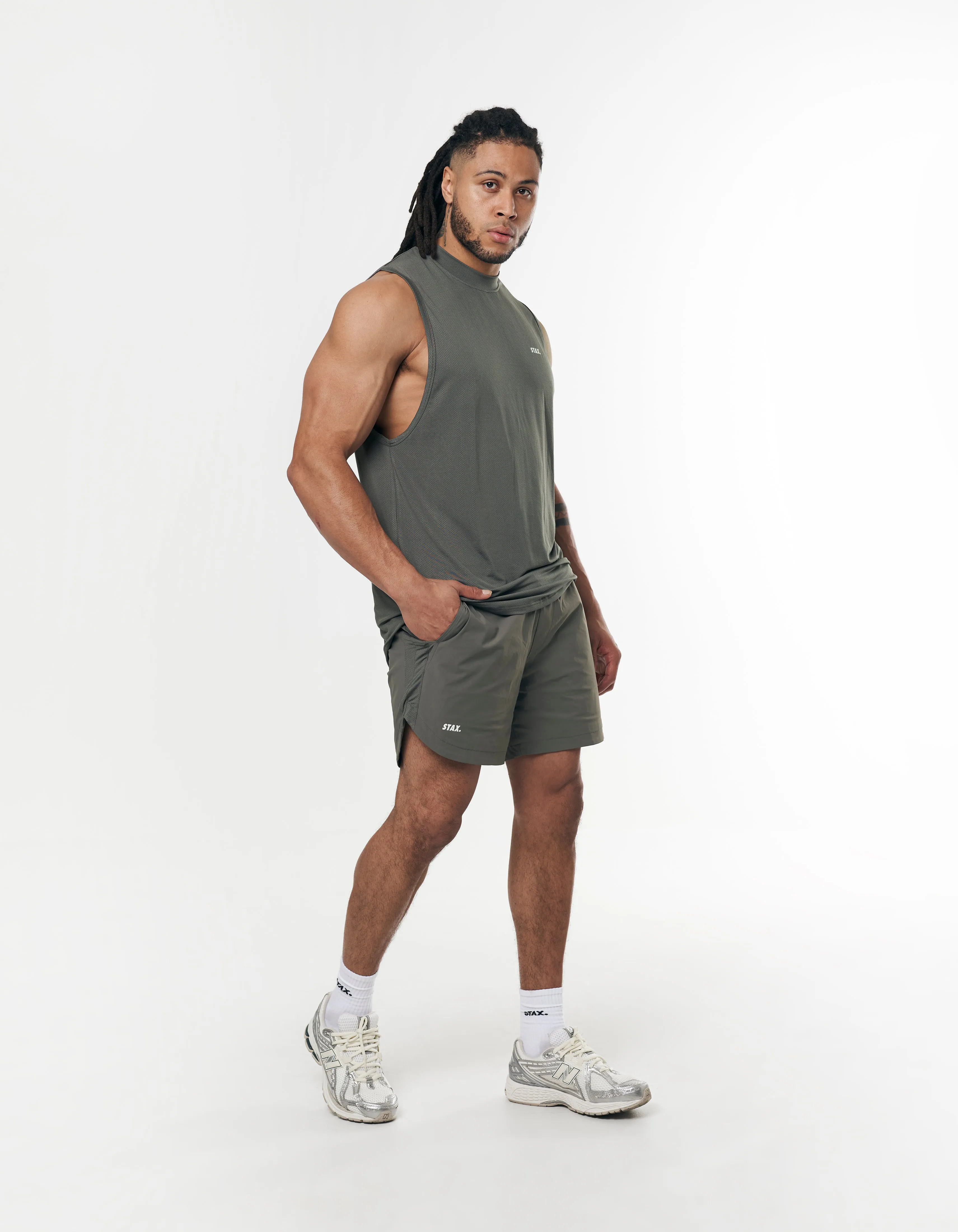 Mens Sport Nylon Shorts - Grey