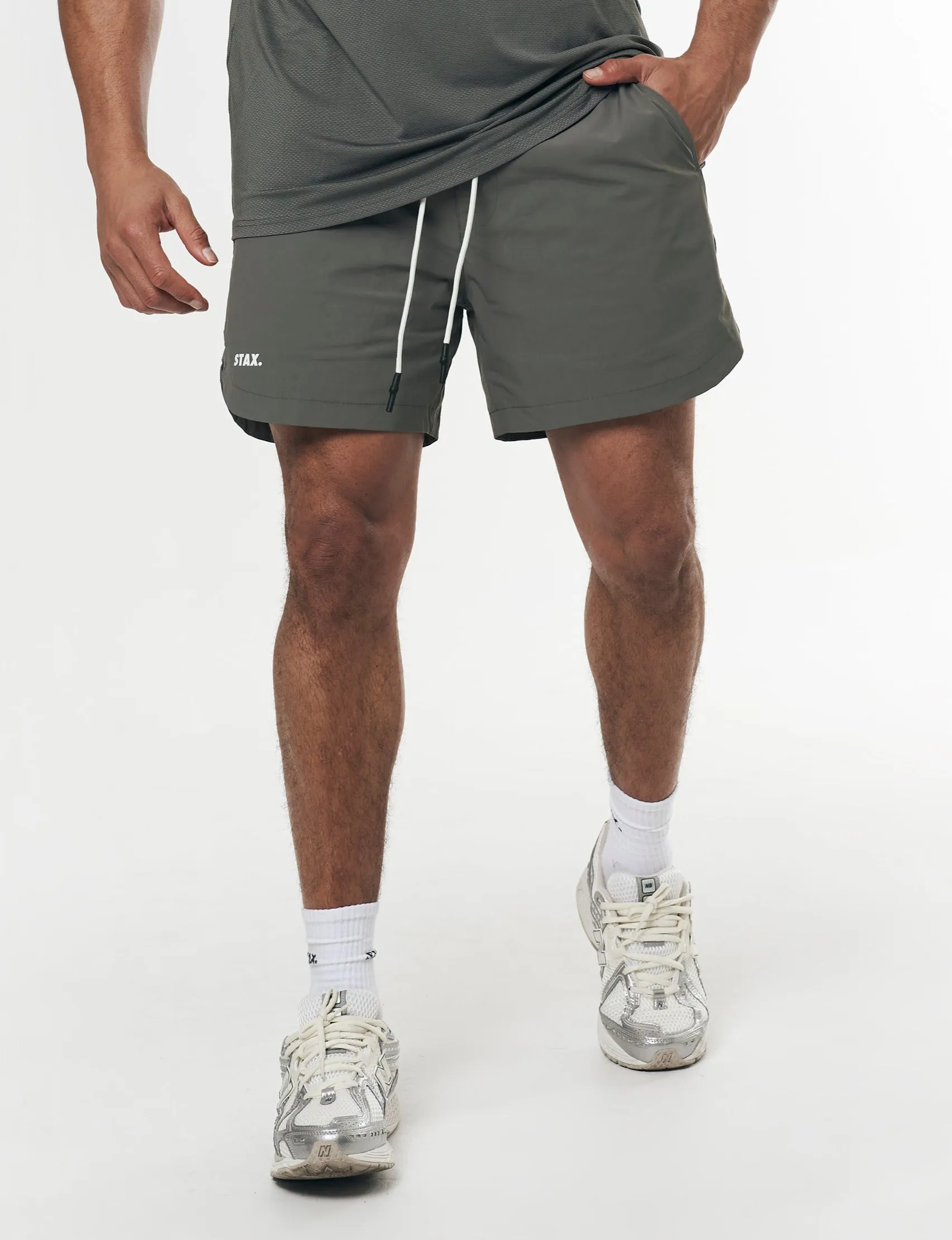 Mens Sport Nylon Shorts - Grey