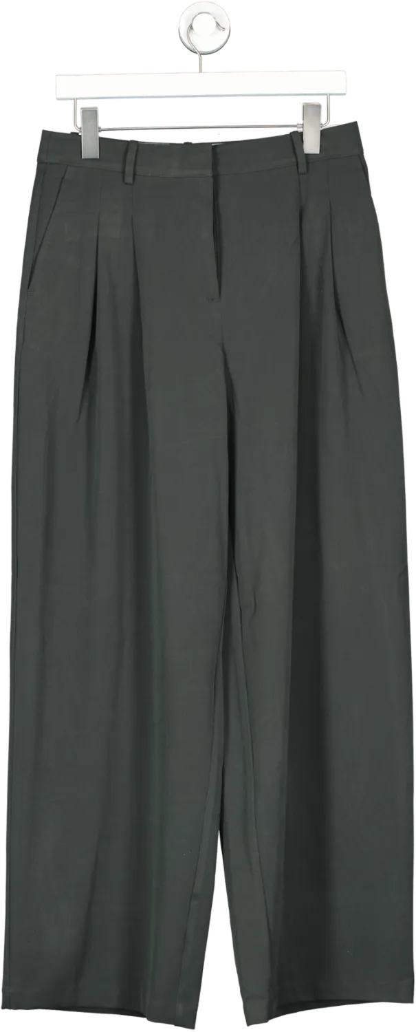 NA-KD Grey Mid Waist Tailored Suit Pants UK 8