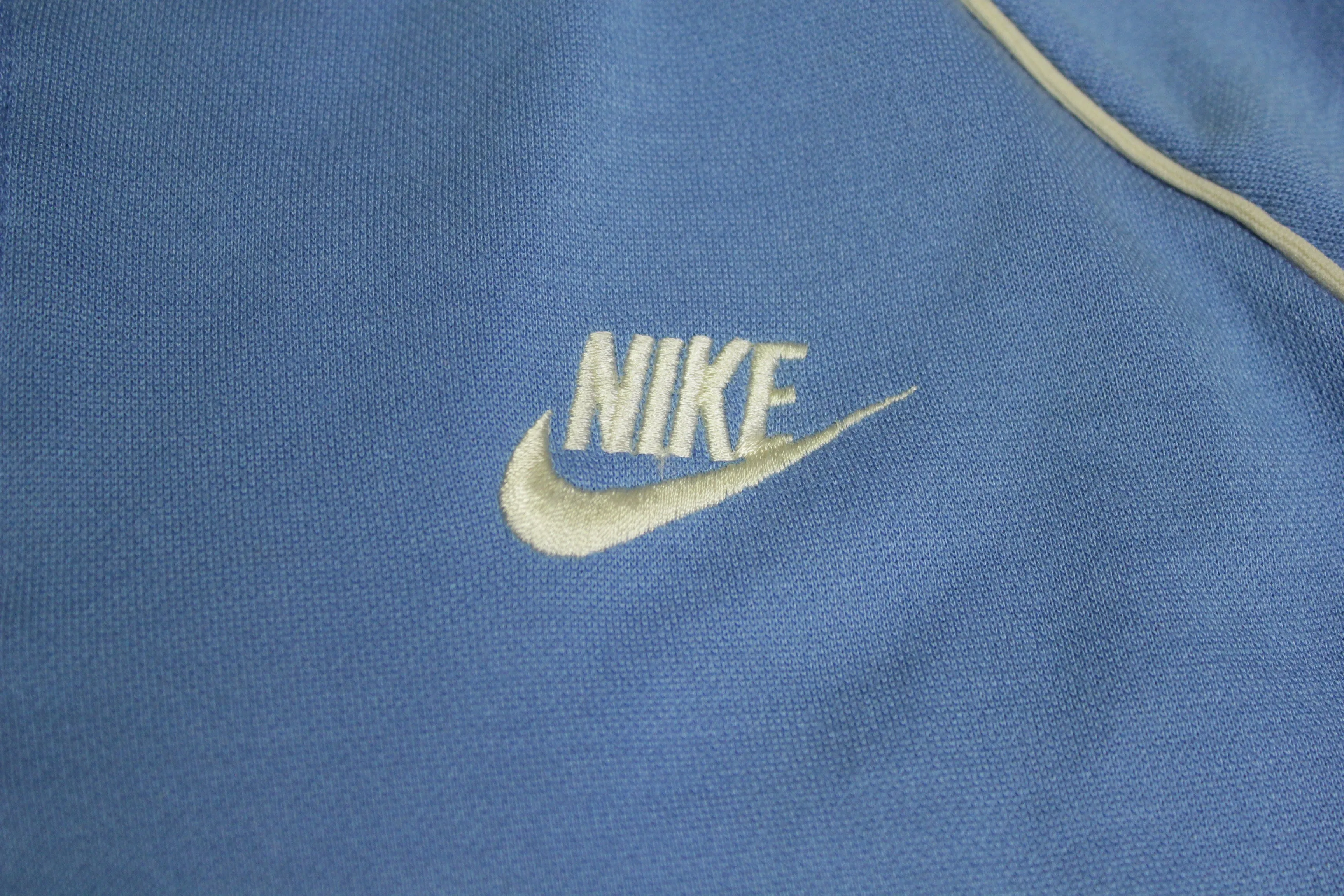 Nike Blue Tag Vintage 80's Zip Up Off Center Swoosh Check Track Jacket