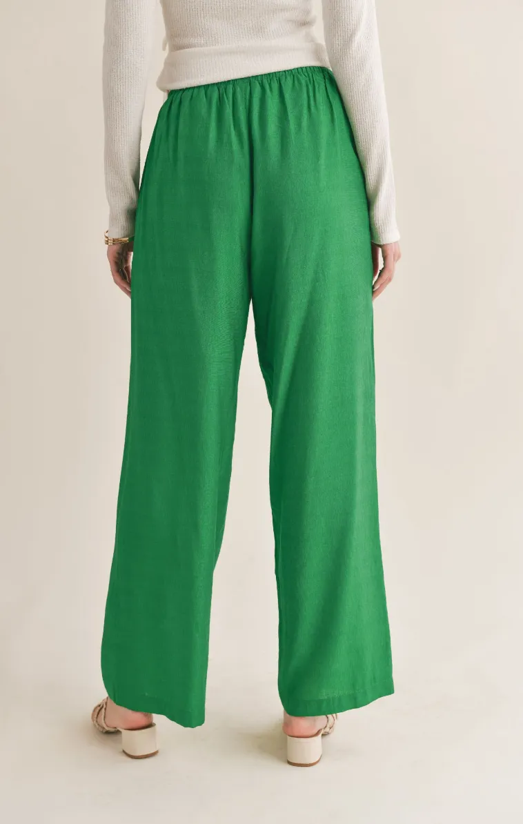 No Envy Tied Waist Widen Leg Pant