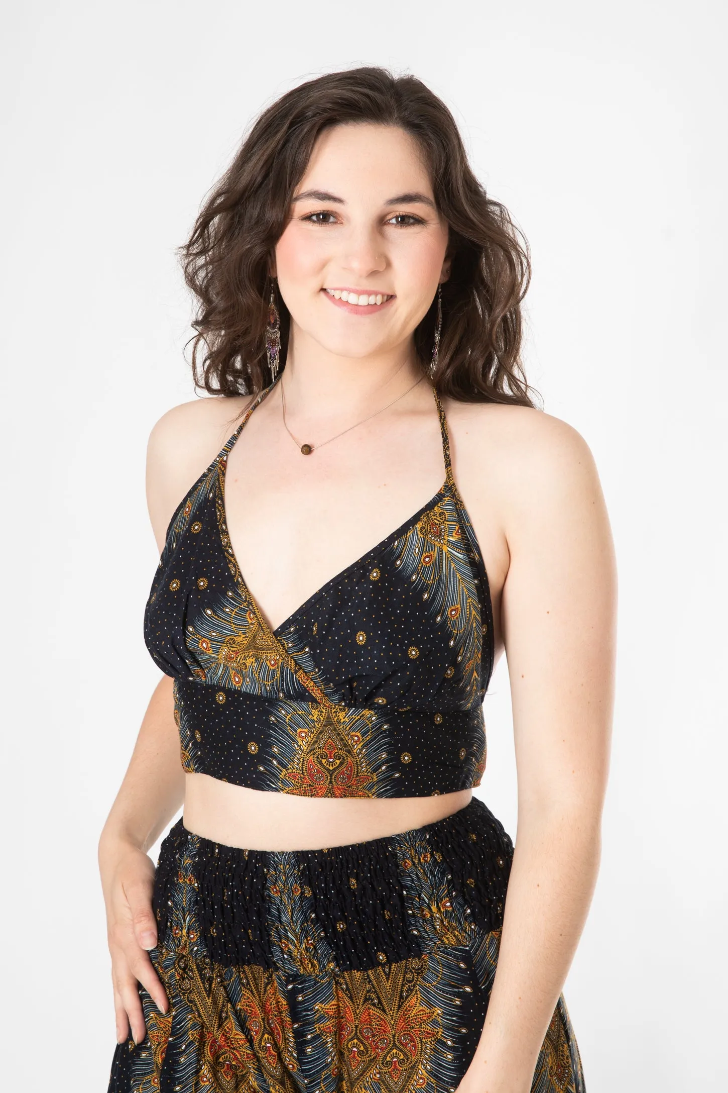 Peacock Feather Halter Top