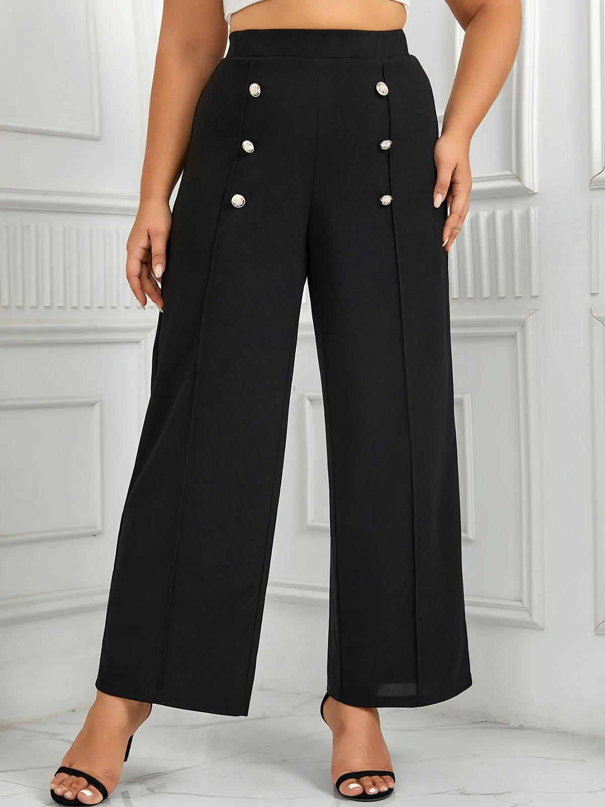 [Plus Size] 1930s High Waisted Double Breasted Suit Pants