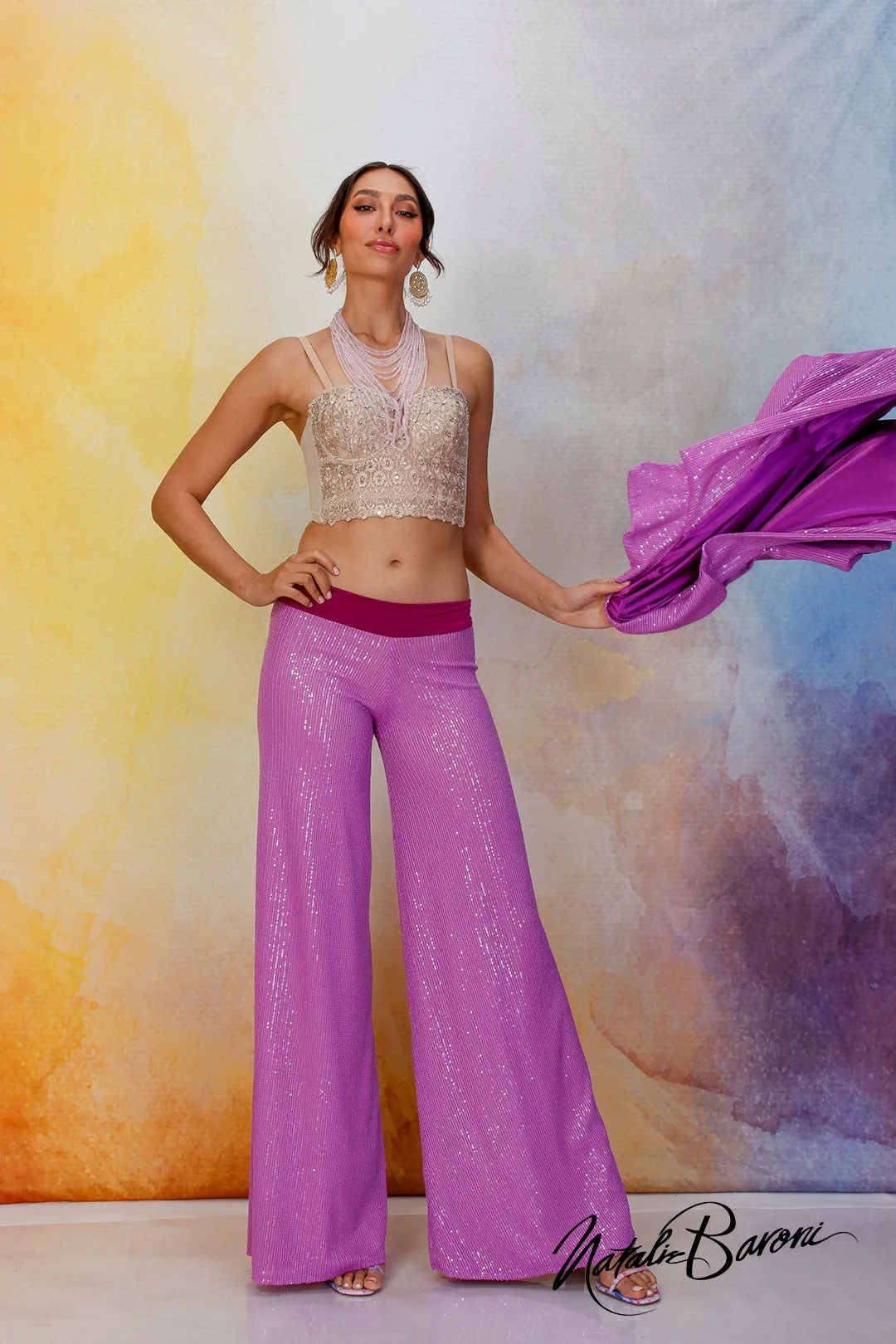 Purple Palazzo Pant - La Scala