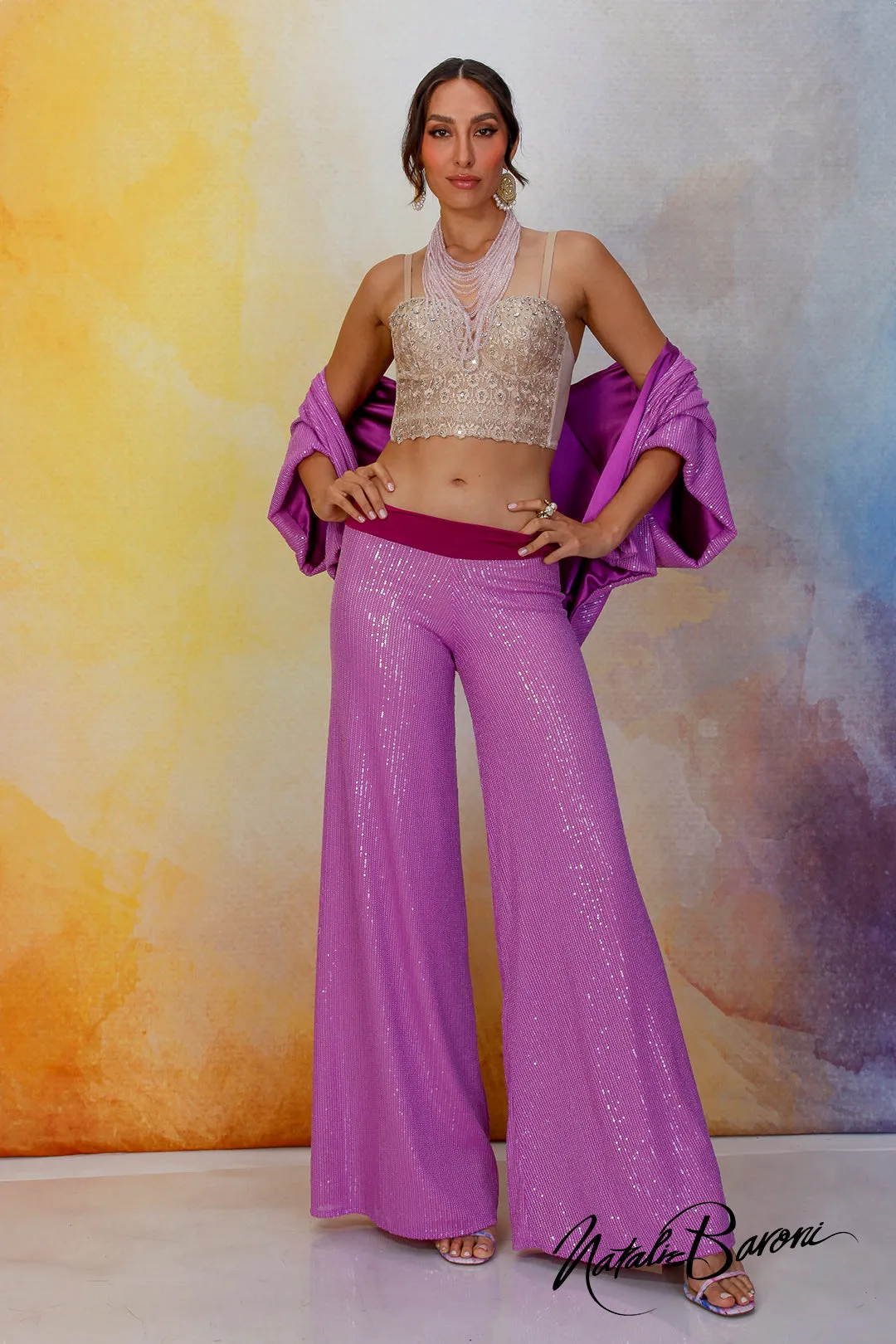 Purple Palazzo Pant - La Scala