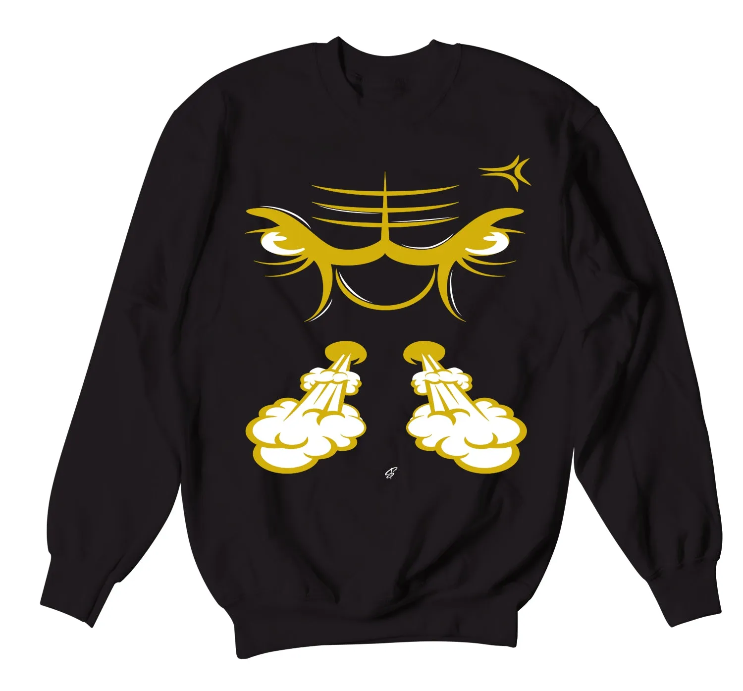 Retro 12 Royalty Sweater - Raging Face - Black