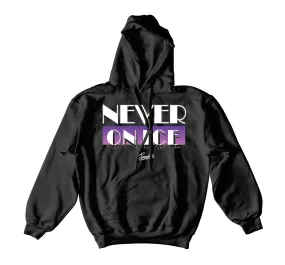 Retro 13 Court Purple Hoody - Never Once - Black