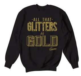 Retro 13 Gold Glitter Sweater - Glitters - Black