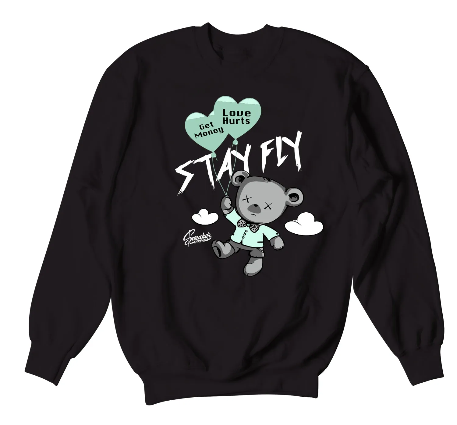 Retro 13 Singles Day Sweater - Money Over Love - Black