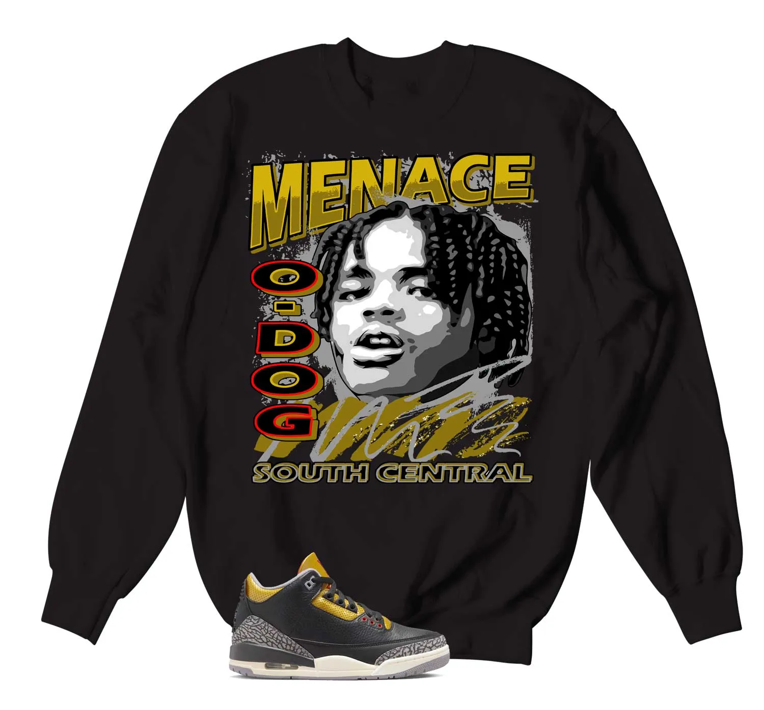 Retro 3 Cement Gold Sweater - Nineties - Black