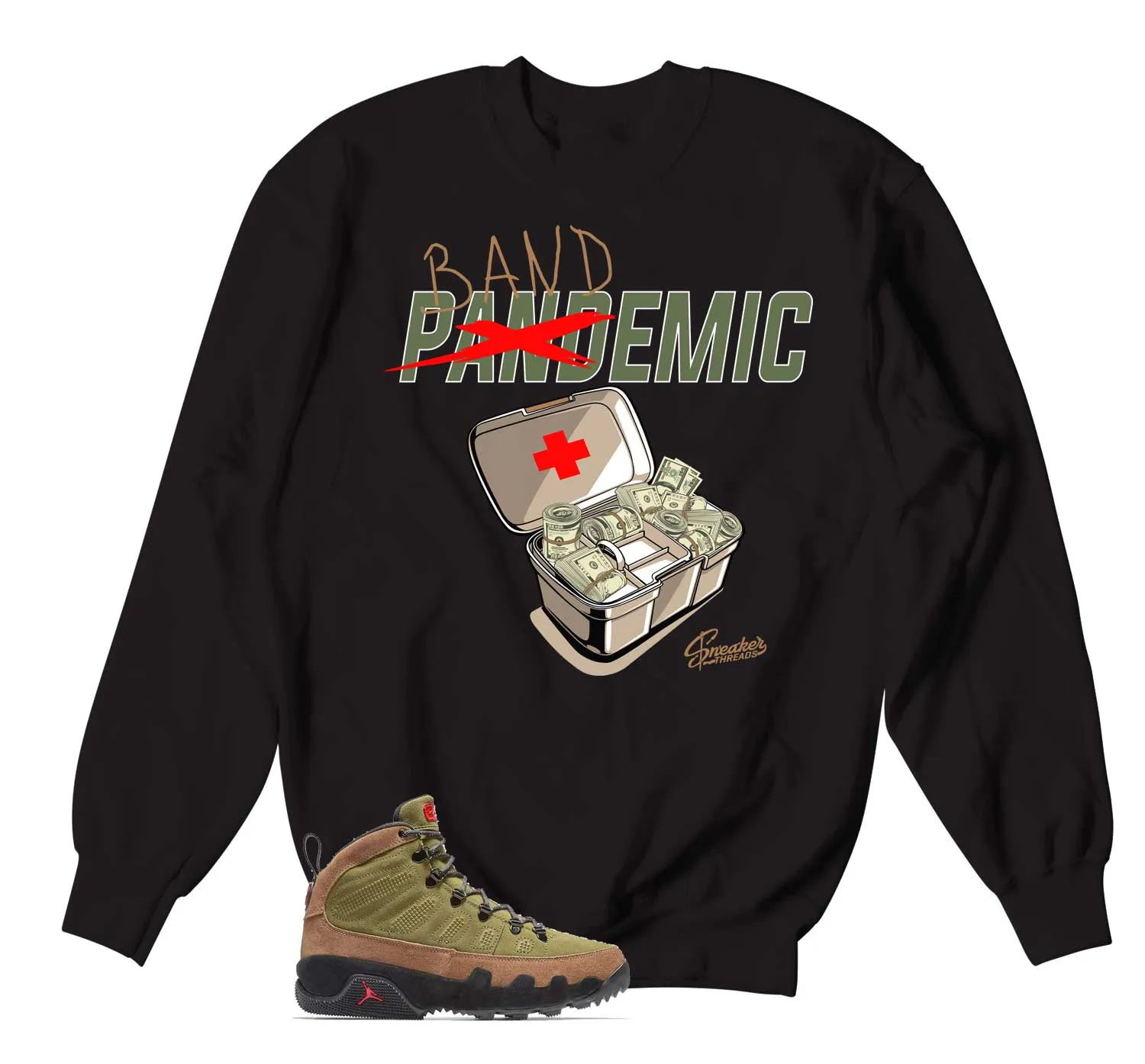 Retro 9 Beef And Broccoli Sweater - Bandemic - Black